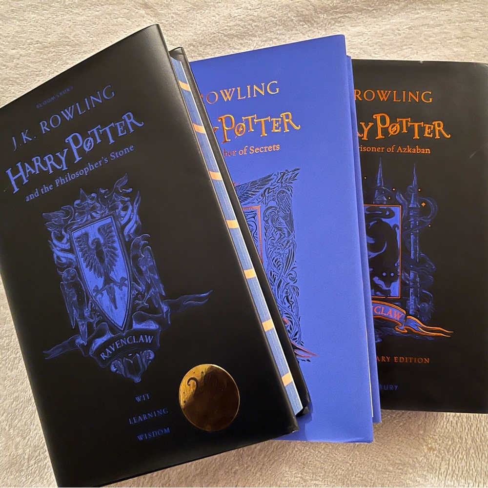 Harry Potter *RAVEN CLAW* Edition, HARDCOVER 3 Book Set - LIKE NEW
